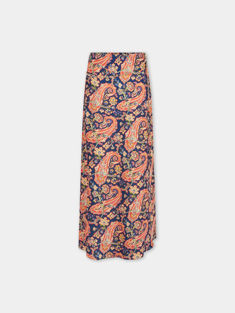 PAISLEY NUISETTE SKIRT WITH SIGNATURE EIGHT CHAIN 5