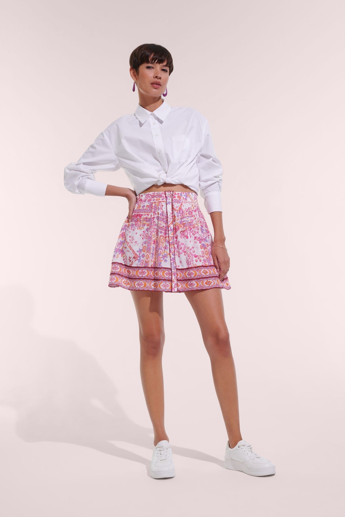 Mini Skirt Reine - Pink Foulard - 2