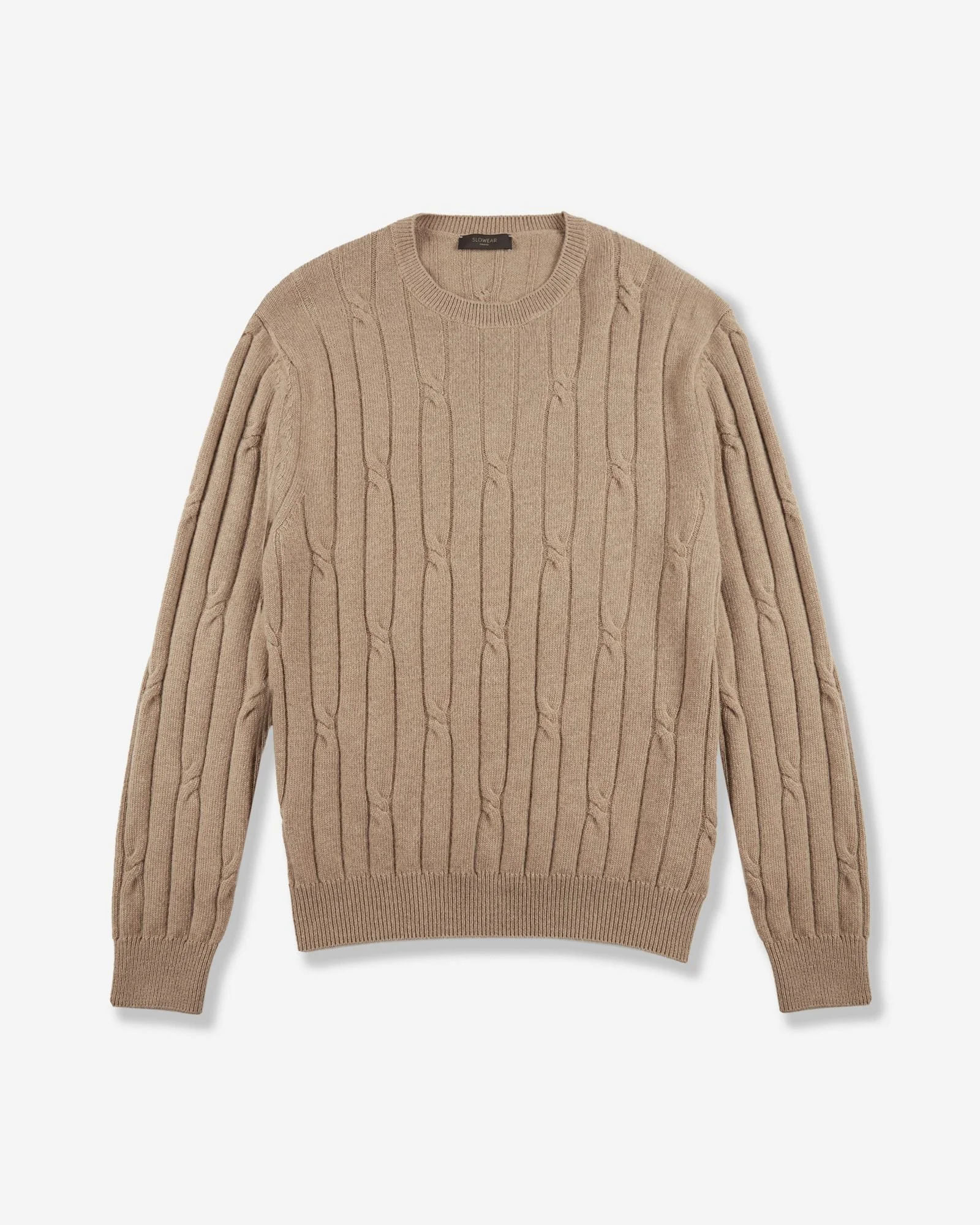 Slim fit wool and cashmere crew neck sweater - 1