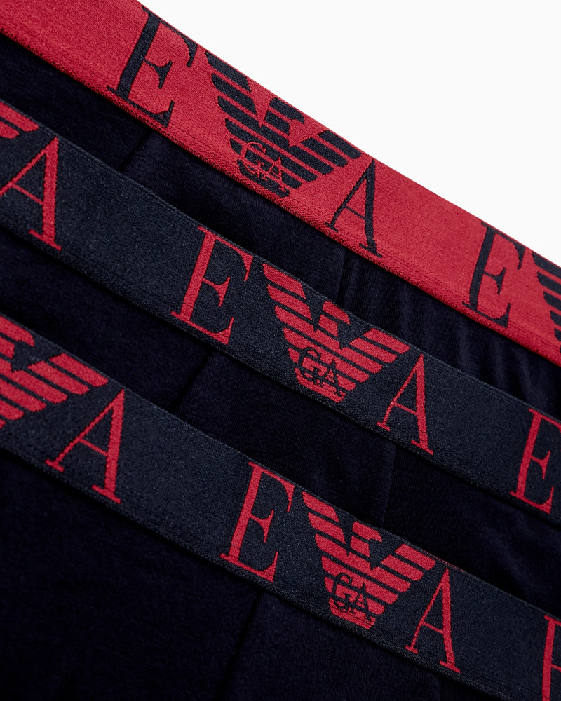 EMPORIO ARMANI THREE-PACK OF ASV SHINY LOGOBAND ORGANIC JERSEY BOXER BRIEFS outlook