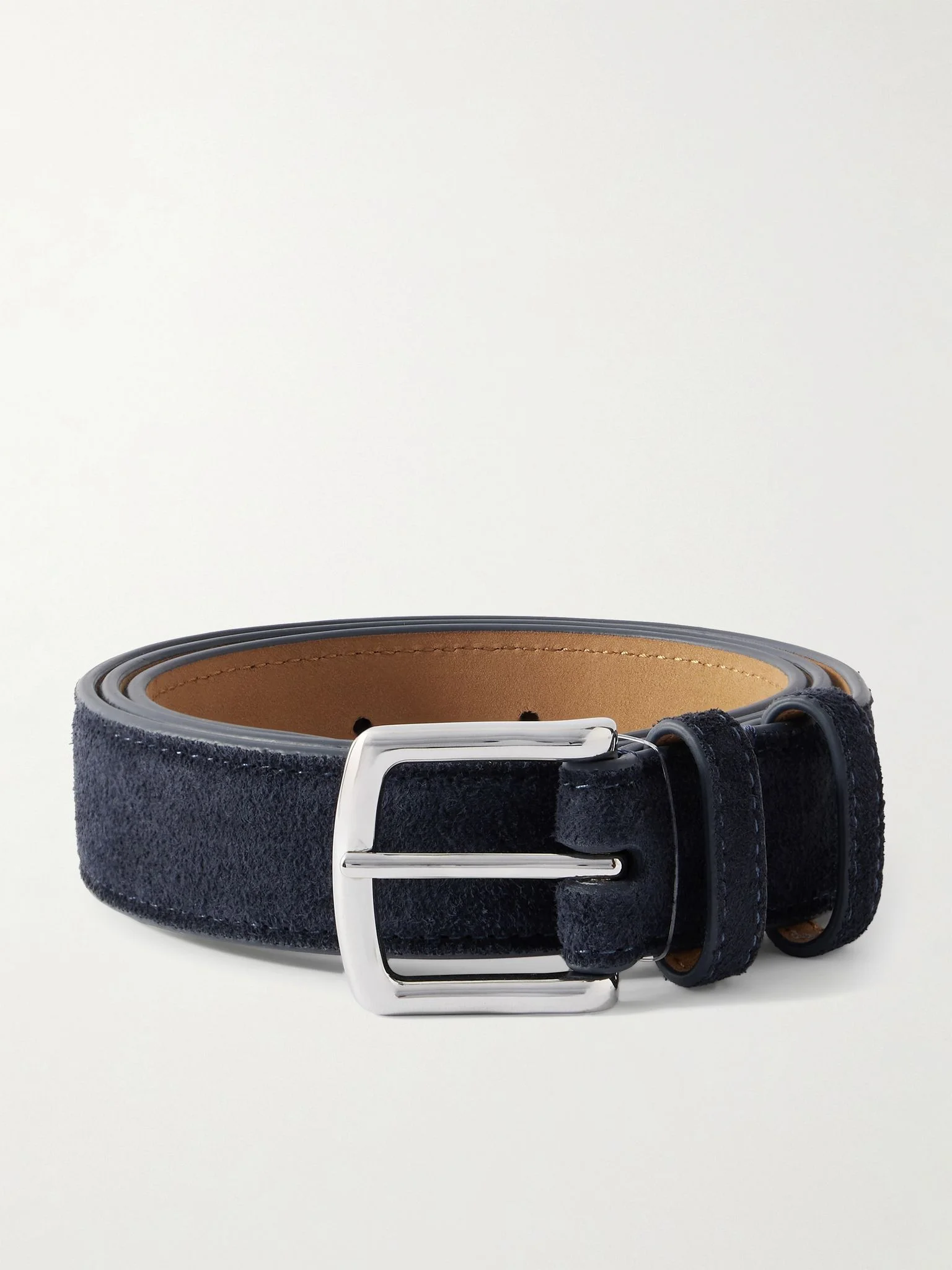 3cm Suede Belt Navy - 1