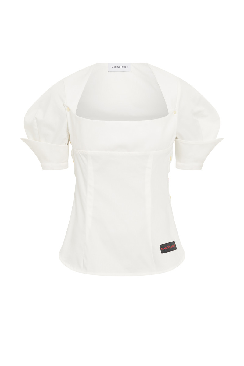 Regenerated Cotton Percale Bustier Top 1
