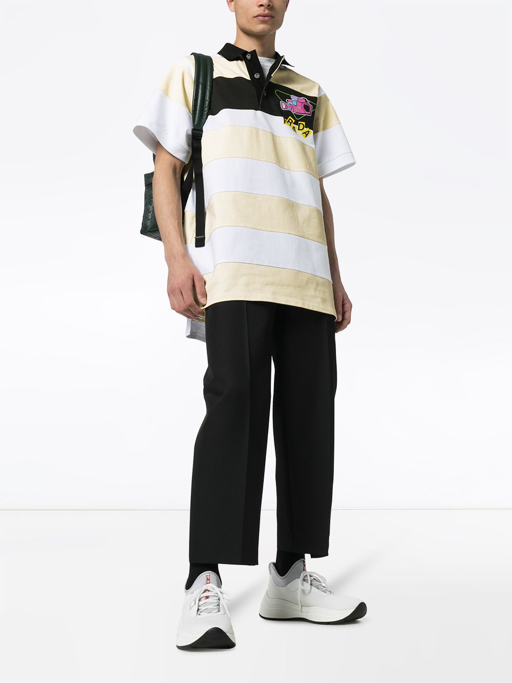 Striped camera logo polo shirt - 2