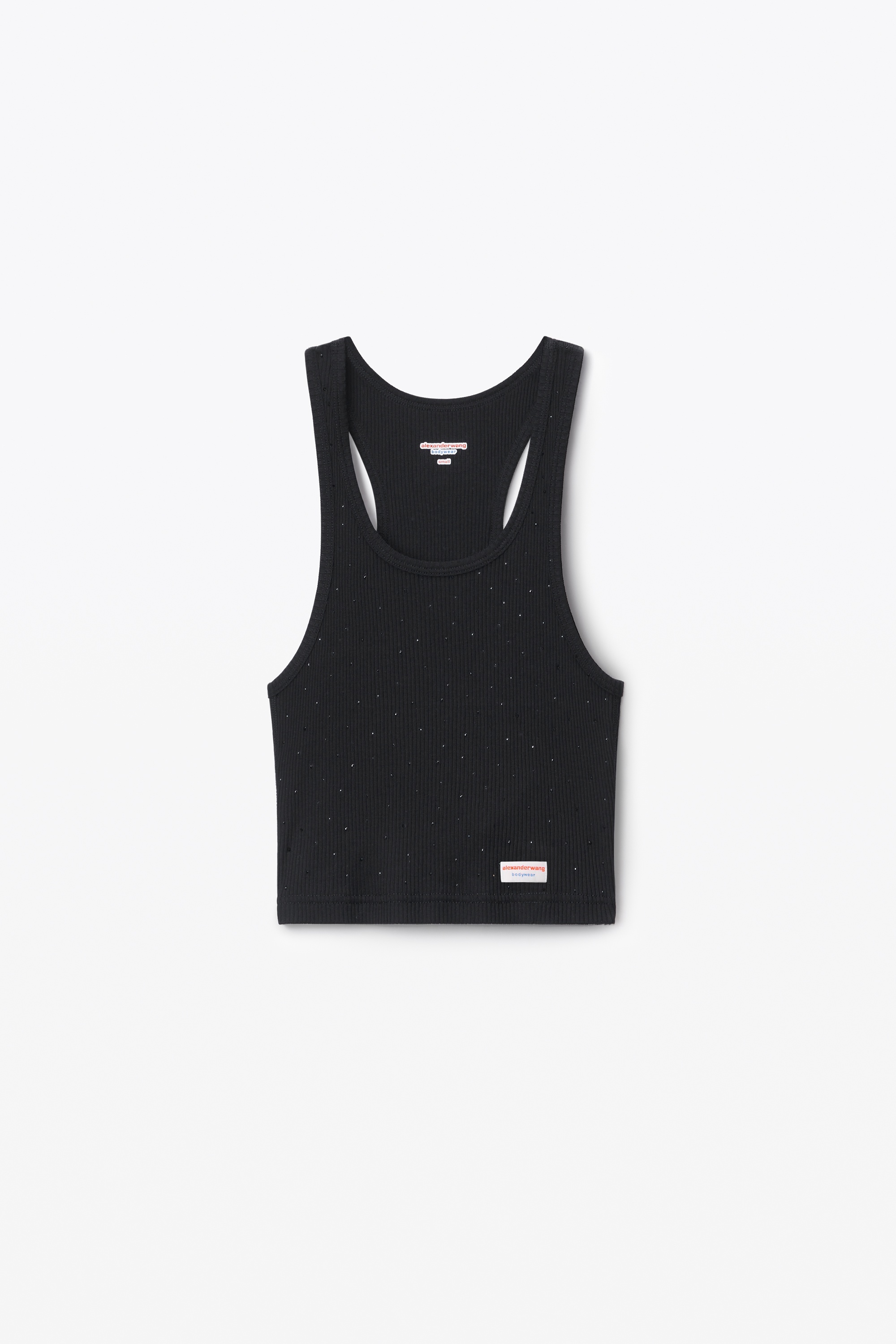 Crystal Hotfix Cropped Racer tank Tee - 1
