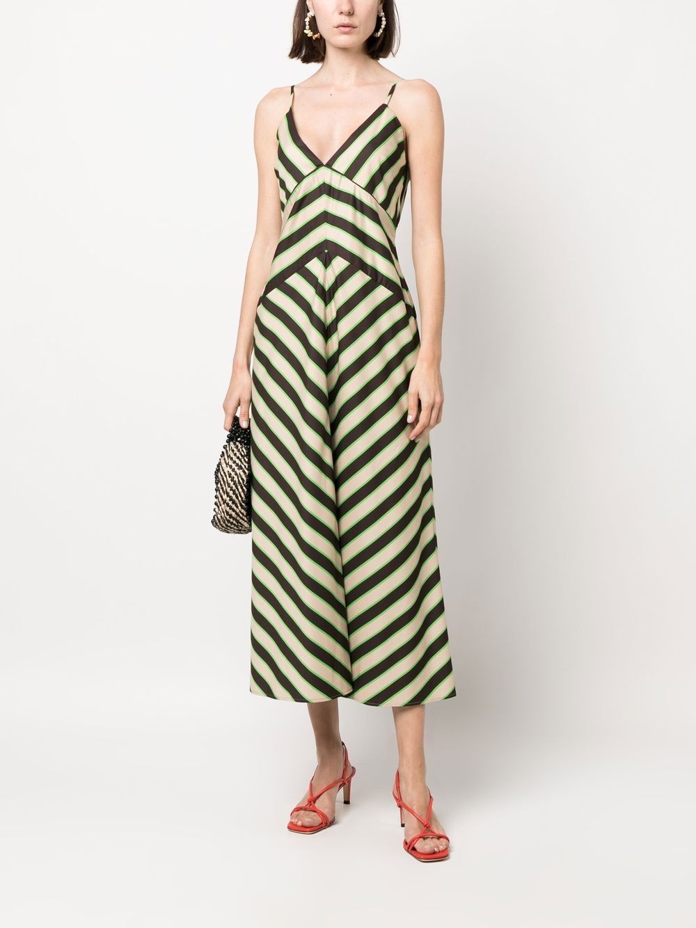 chevron-print rear-tie dress - 2