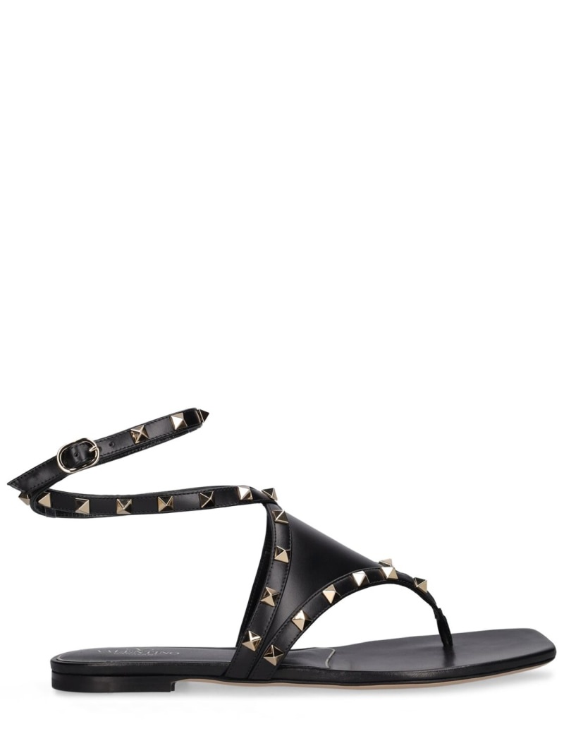 Rockstud leather flats - 1