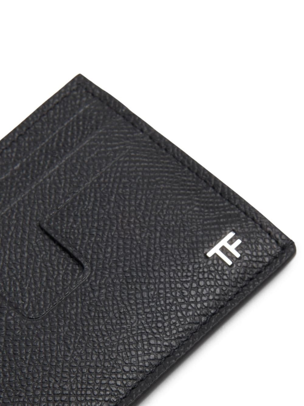 logo-plaque leather cardholder - 3