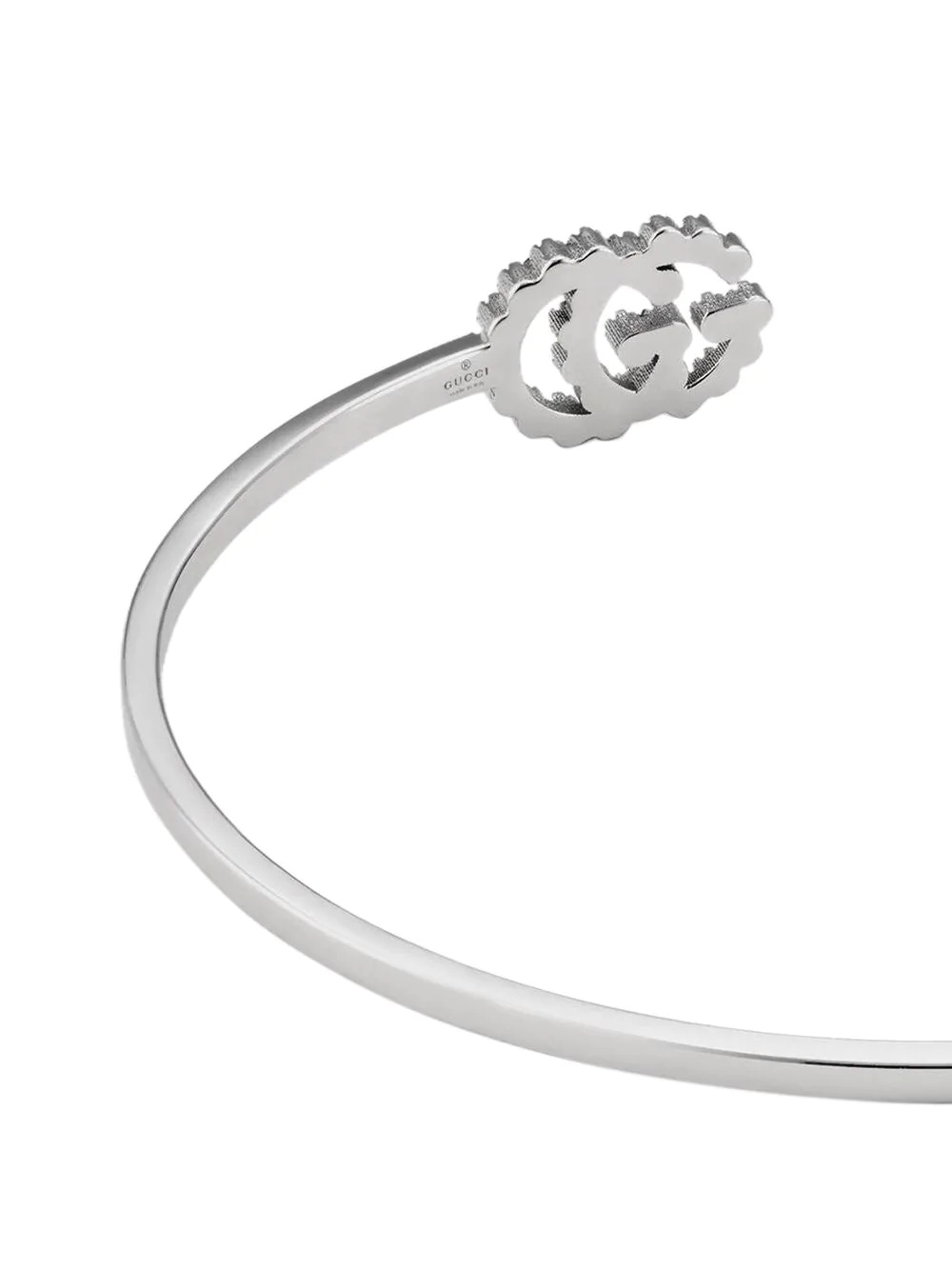 18kt white gold GG Running cuff - 3