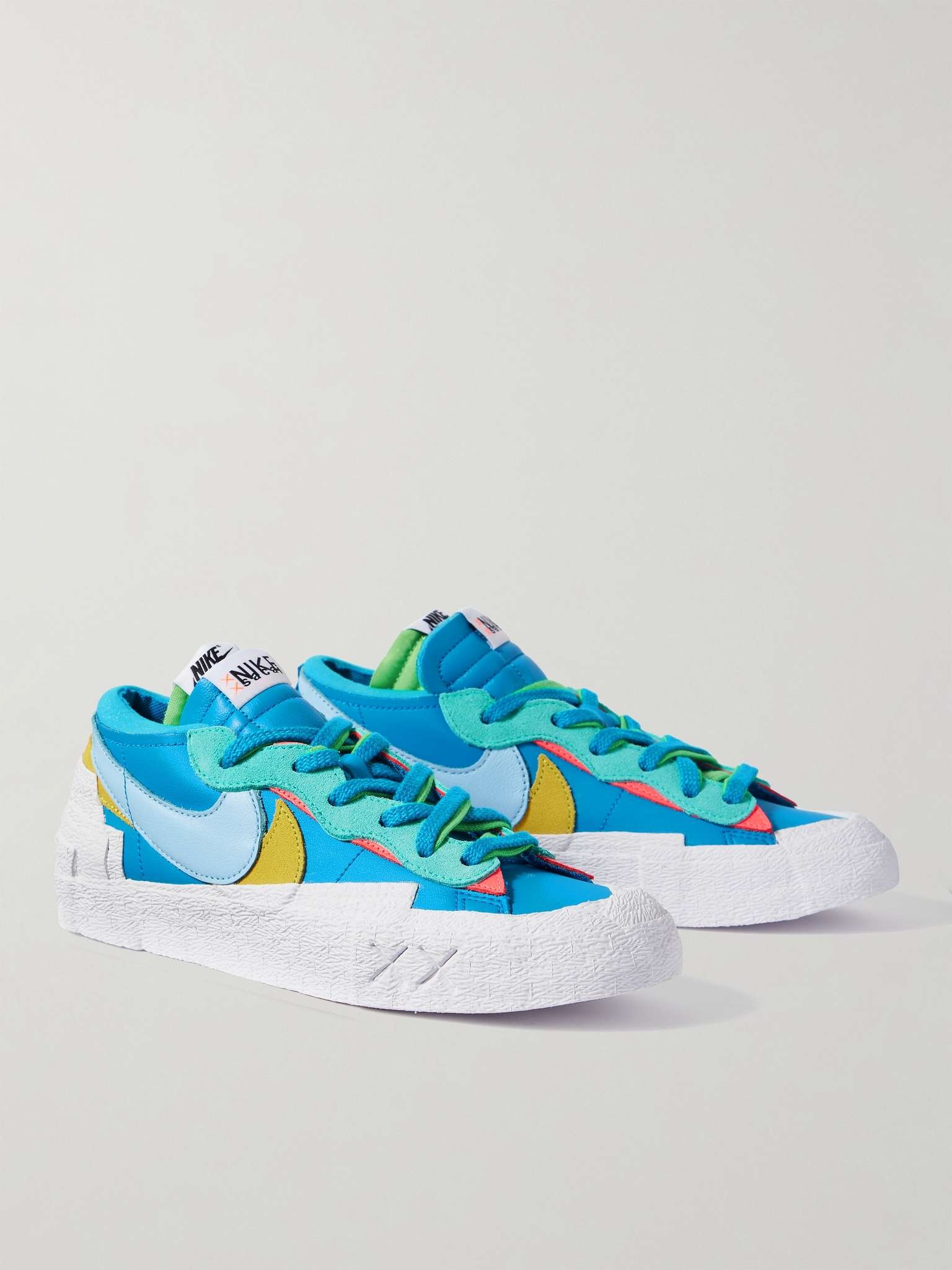 Nike + Sacai + KAWS Blazer Low Colour-Block Suede-Trimmed 