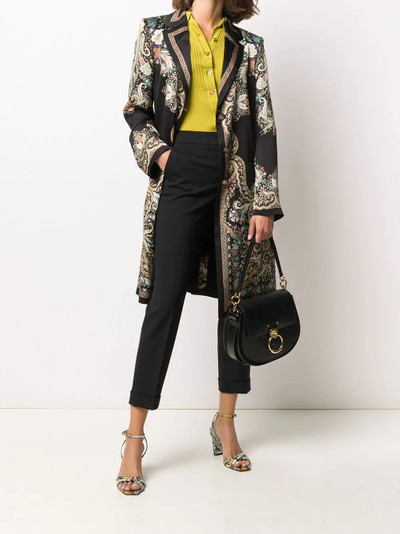 Etro satin paisley-print coat outlook