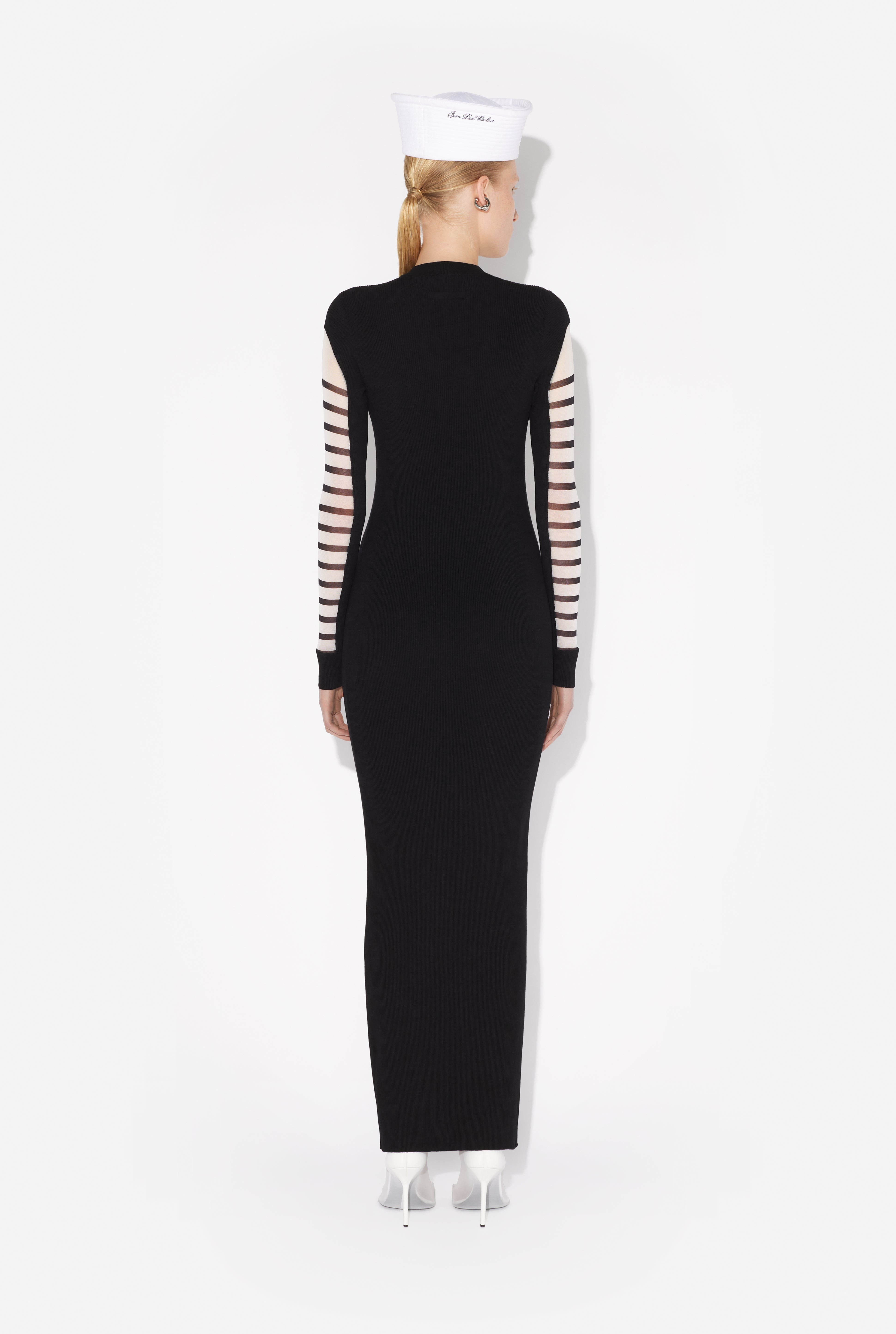 THE LONG BI-MATERIAL MARINIÈRE DRESS - 2