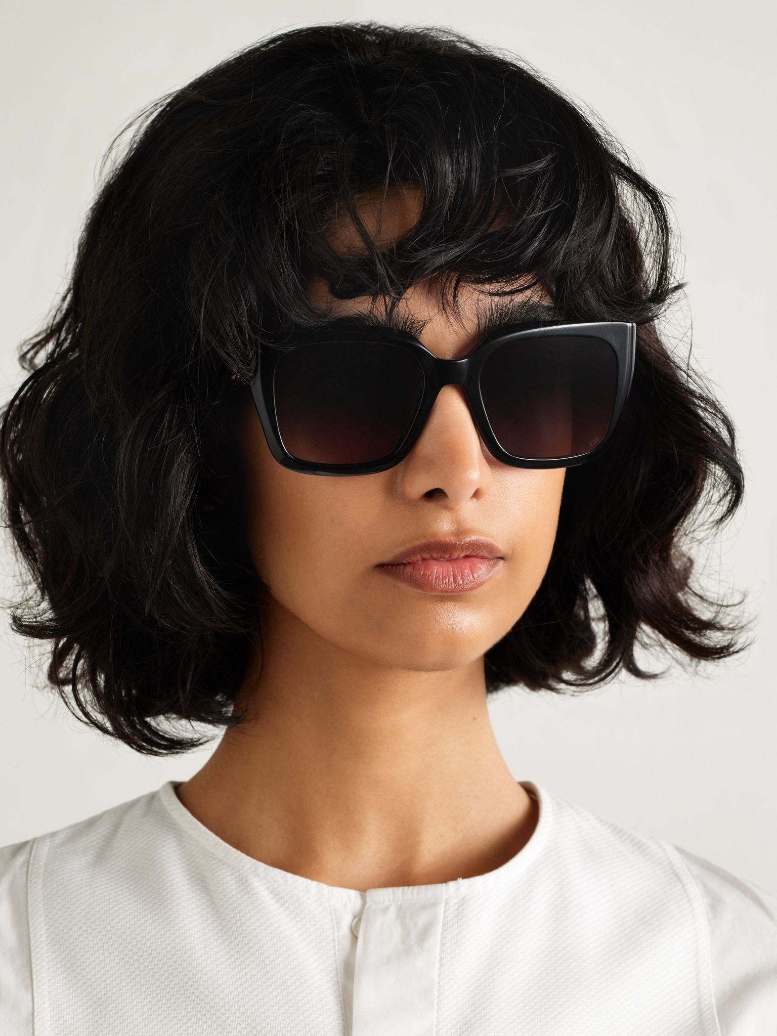 30Montaigne S8U oversized cat-eye acetate sunglasses Black - 2