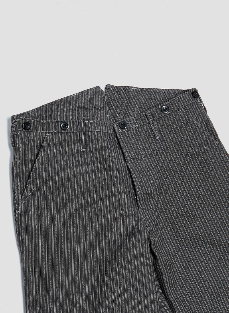 Nigel Cabourn Adjustable Costume Original Striped Baggy Pants Charcoal outlook