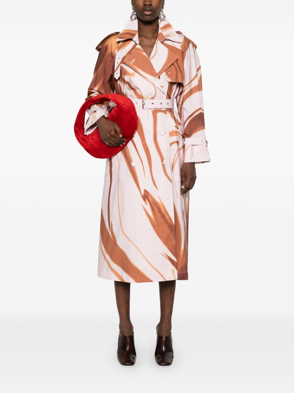 Dries Van Noten Women Risto Printed Cotton Trench Coat - 3