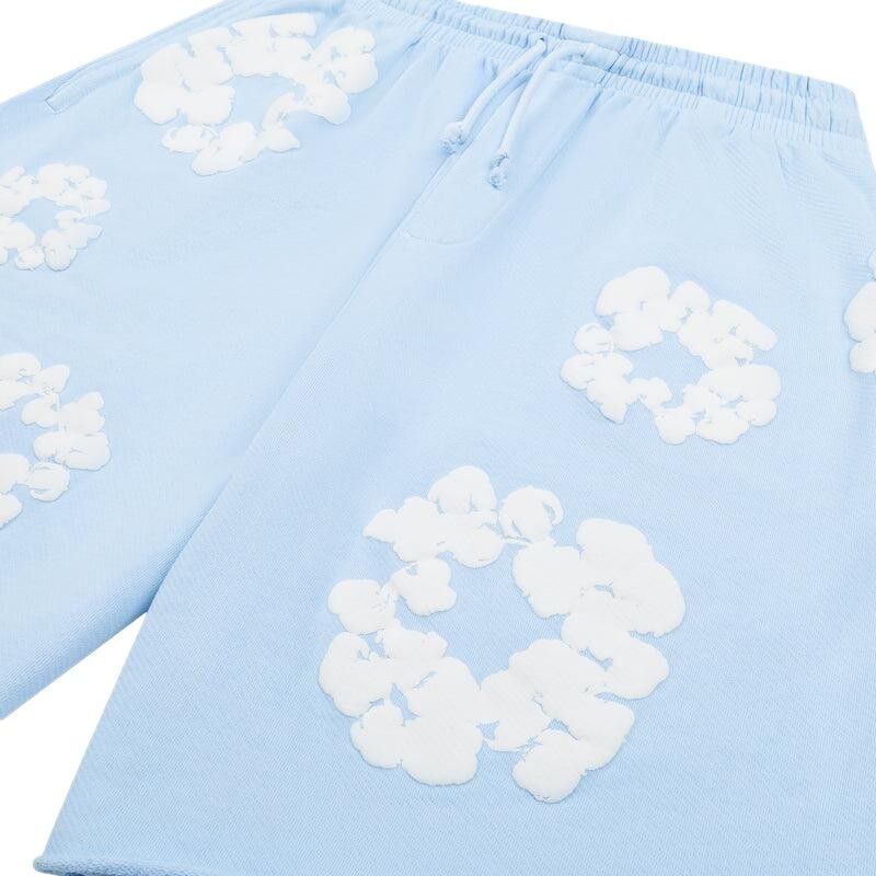 Denim Tears The Cotton Wreath Sweat Shorts 'Powder Blue' - 3
