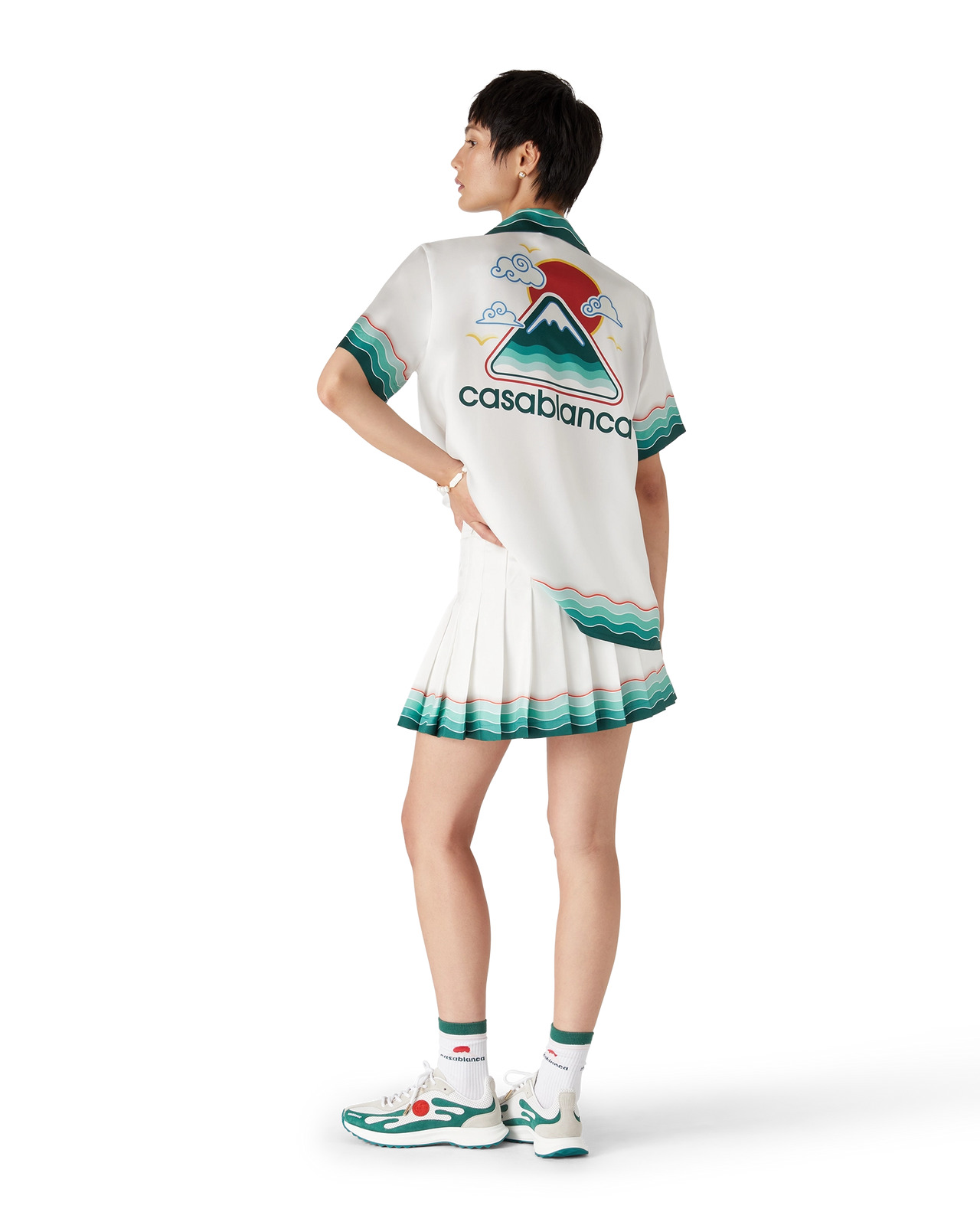 Tennis Pleated Silk Pleated Mini Skirt - 3
