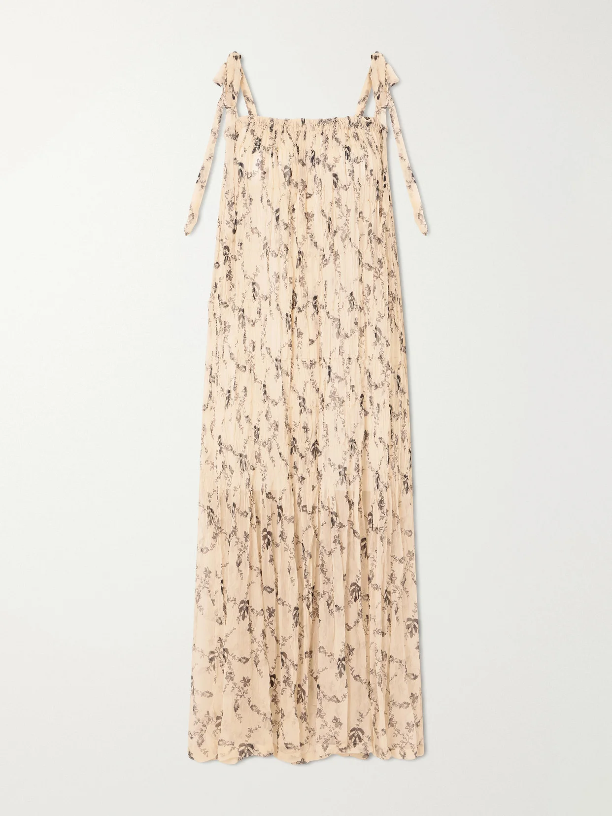 Emrys Shadow Floral-print Gathered Midi Dress - 1