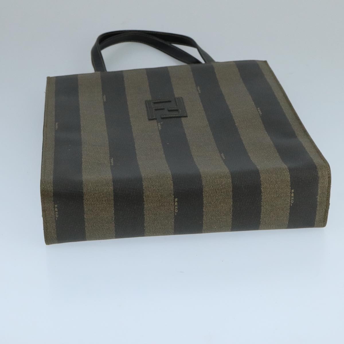 FENDI Pecan Canvas Hand Bag Brown Black - 5