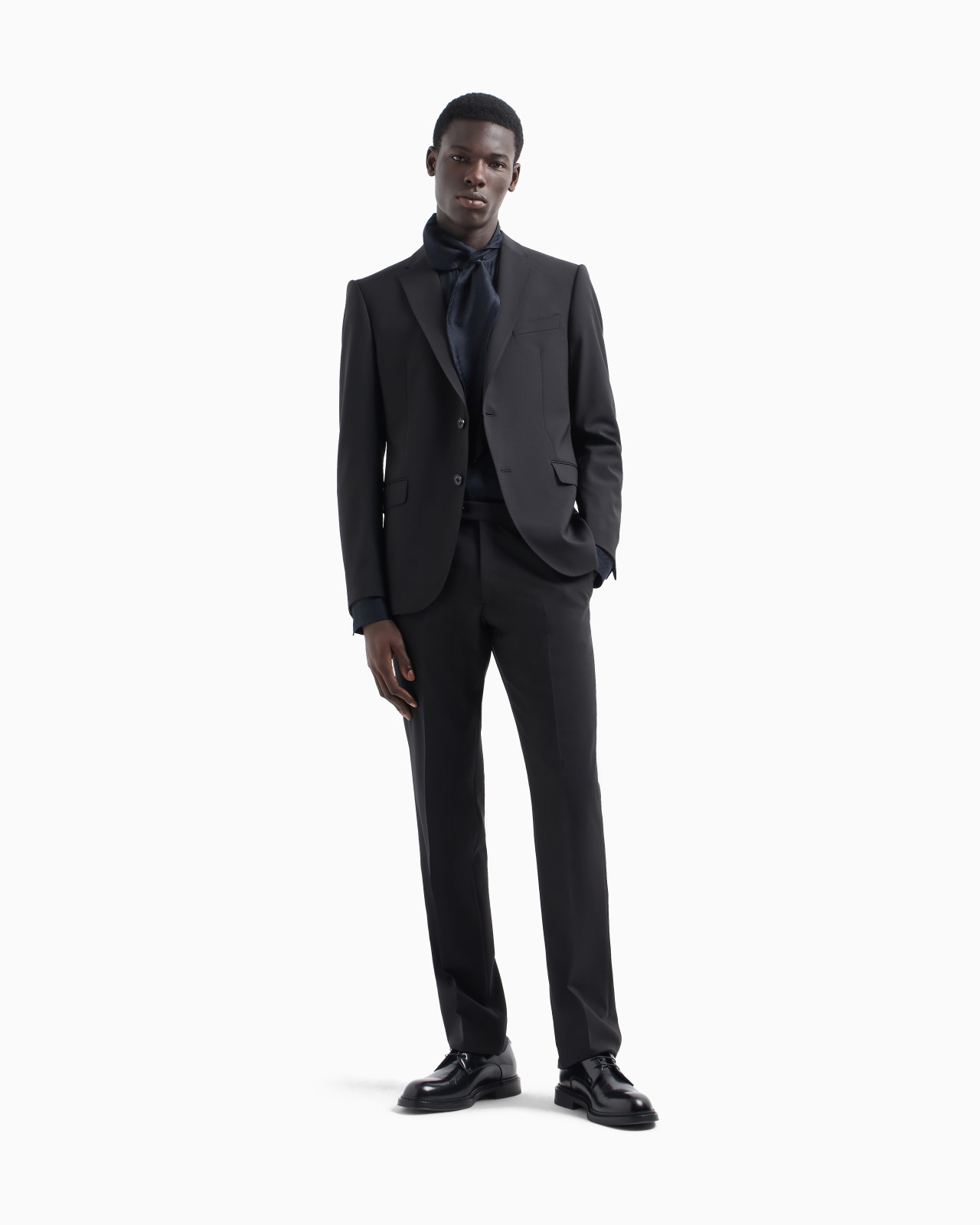 SINGLE-BREASTED SUIT IN VIRGIN-WOOL TWO-WAY STRETCH CANVAS - 2