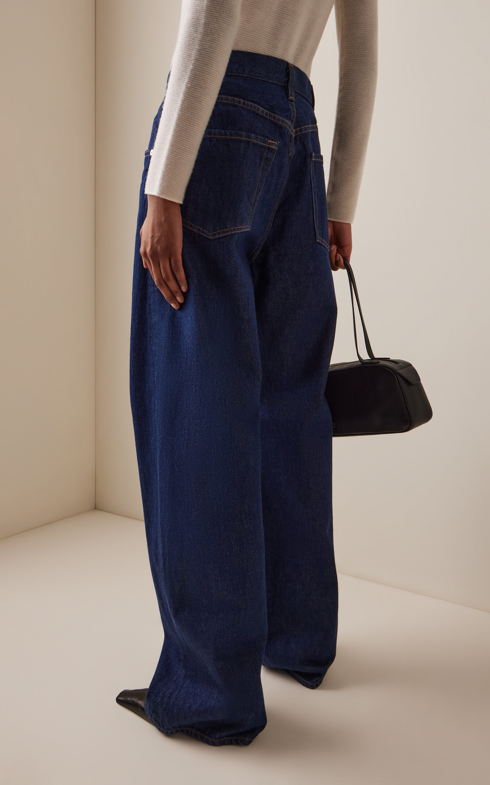 Ayla Mid-Rise Wide-Leg Jeans dark wash - 4