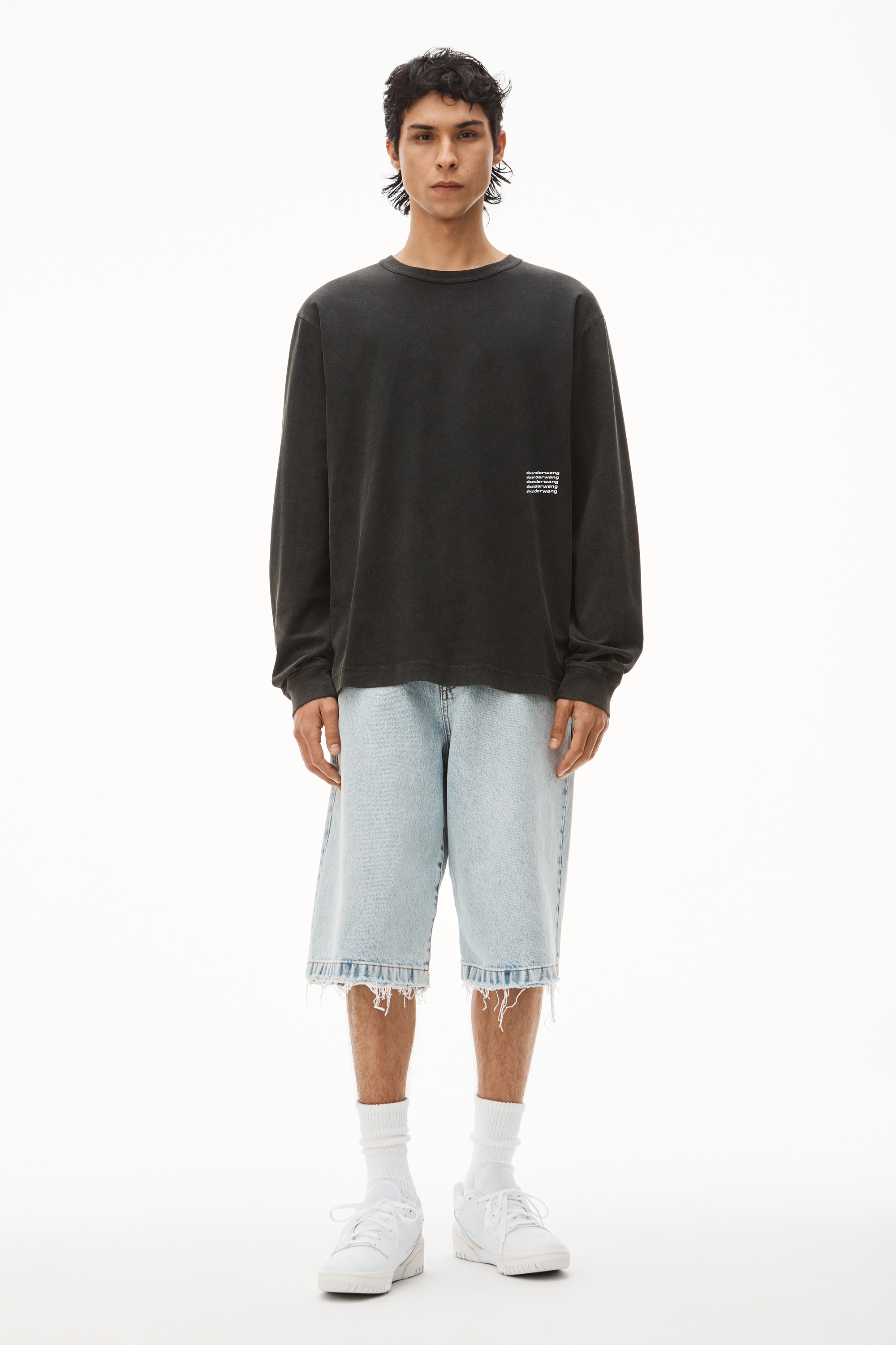 LONG-SLEEVE TEE IN ACID WASH JERSEY - 7