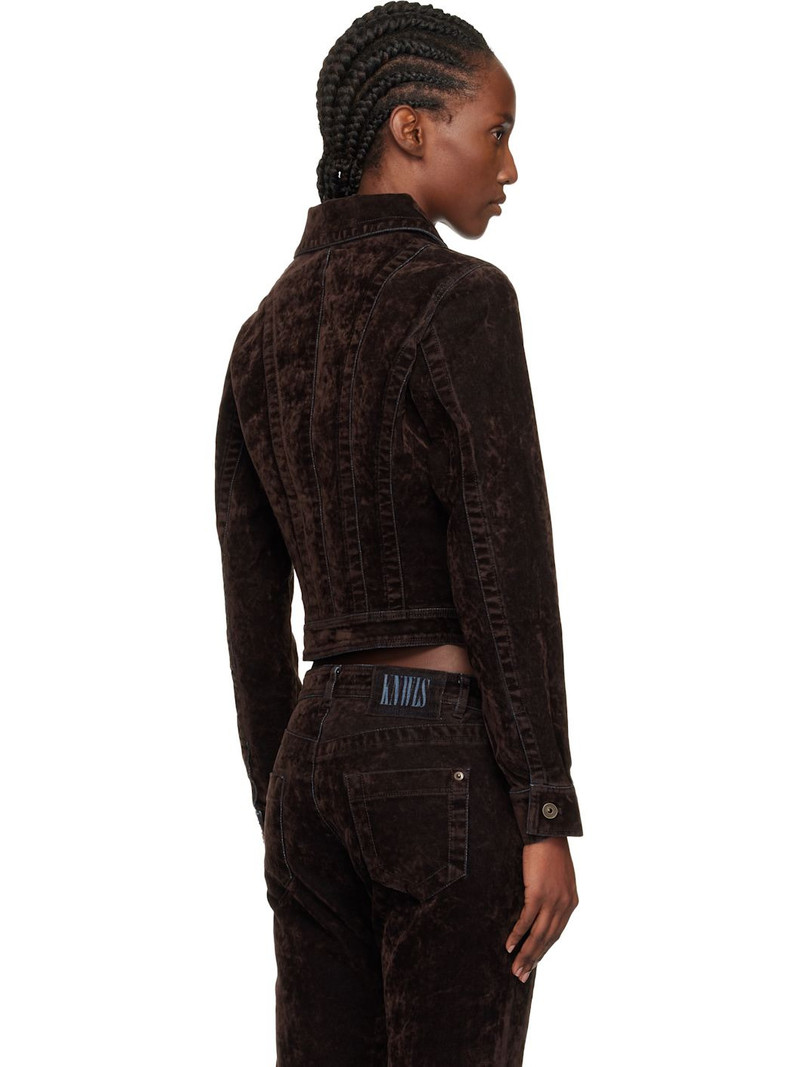 Brown Flock Denim Jacket 3