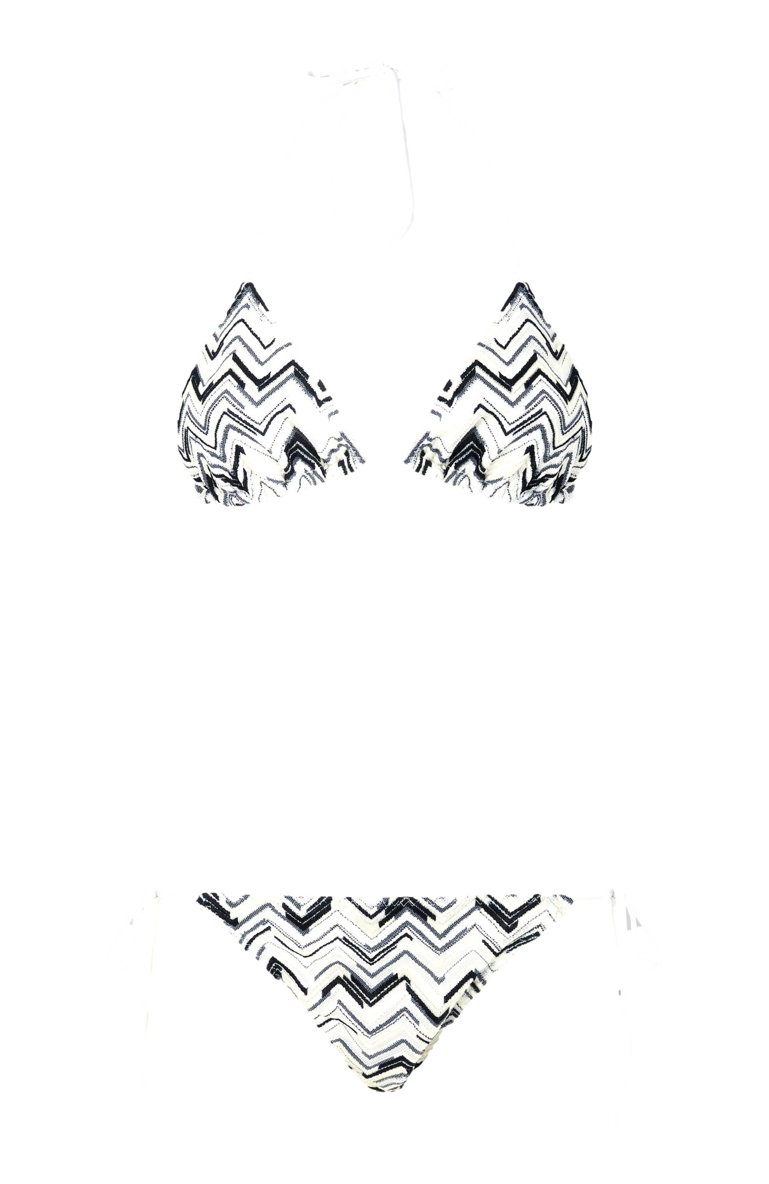 Missoni Slub Zigzag Viscose Blend Bikini in Black at Nordstrom - 2
