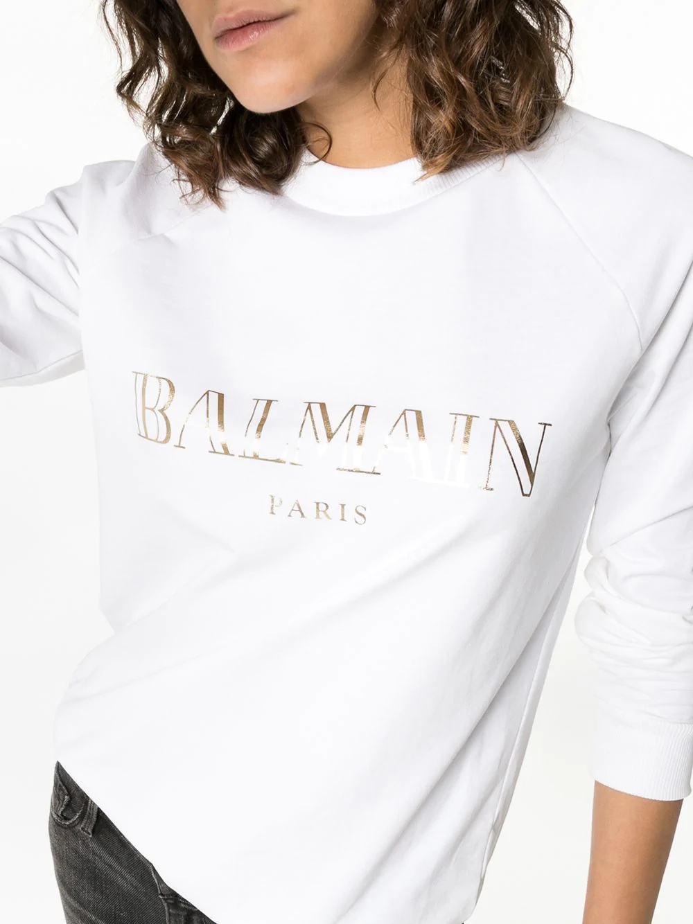 white logo print cotton t shirt - 5