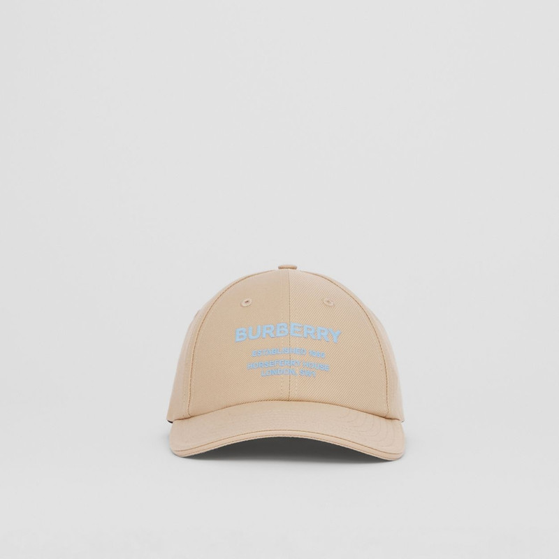 Horseferry Motif Cotton Baseball Cap 1