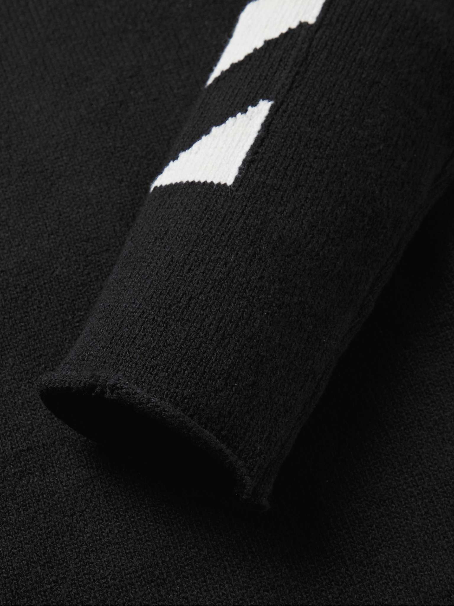 Logo-Detailed Jacquard-Knit Cotton-Blend Sweater - 3