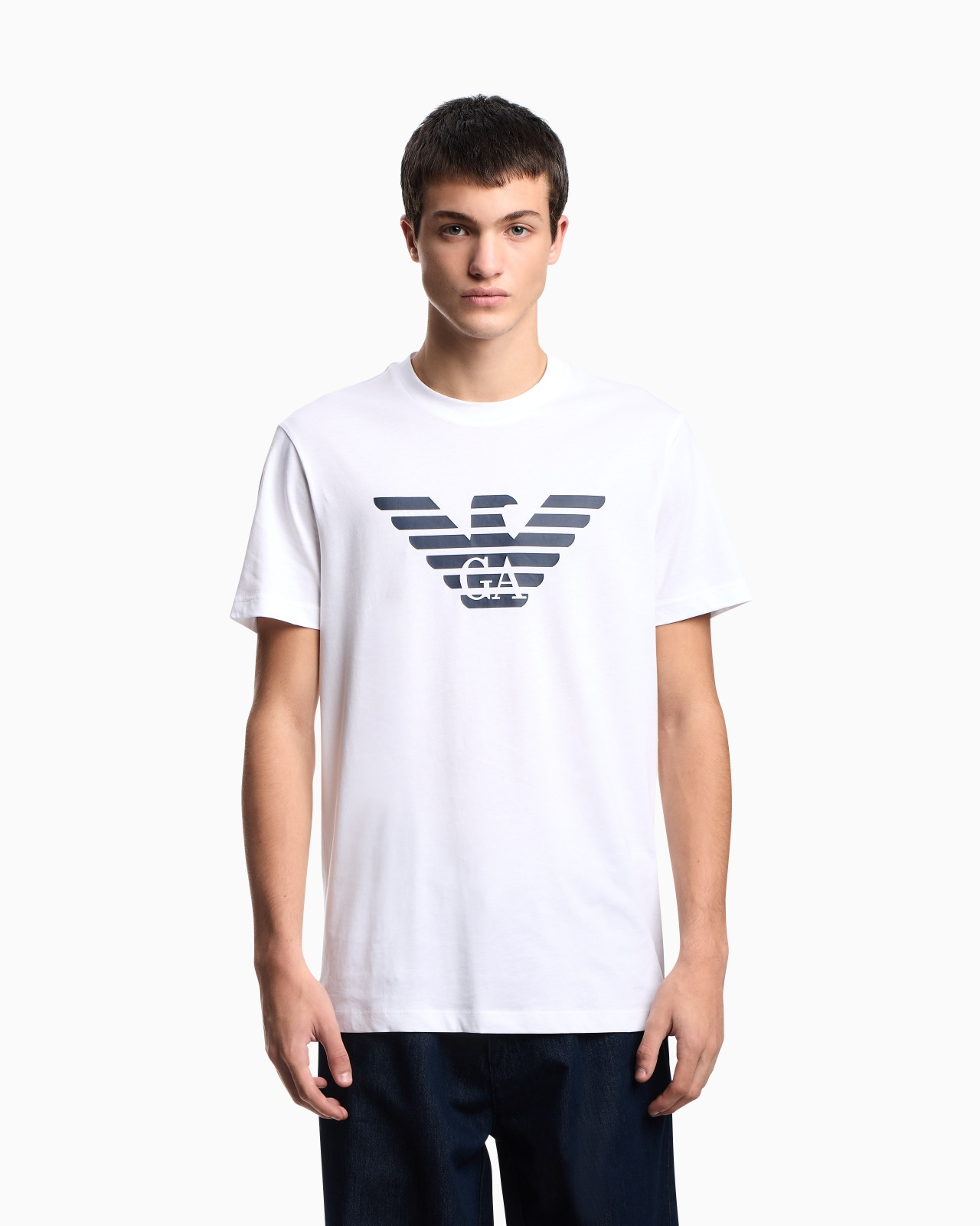 Pima-jersey T-shirt with logo print - 4