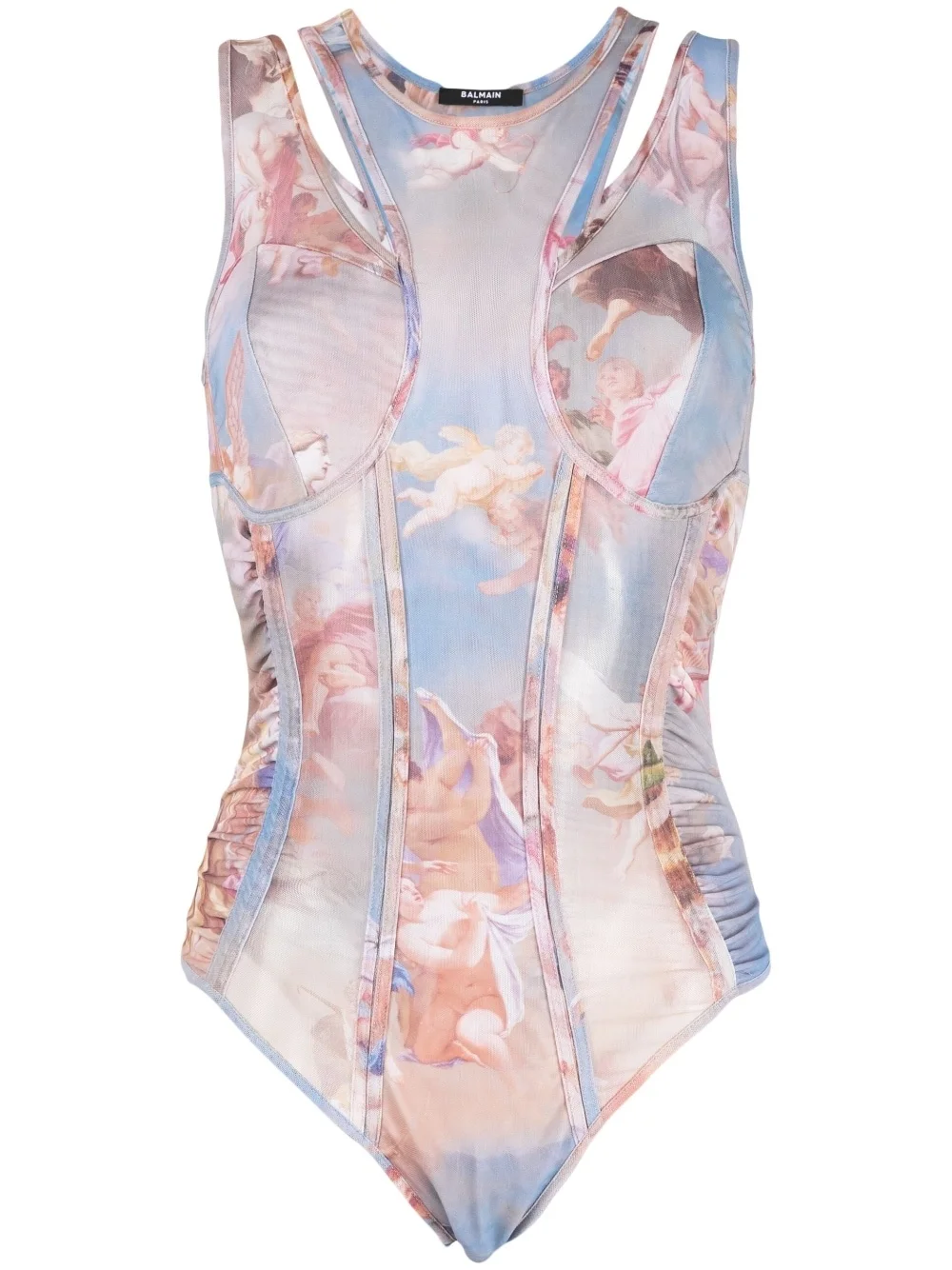 Sky-print tulle bodysuit - 1
