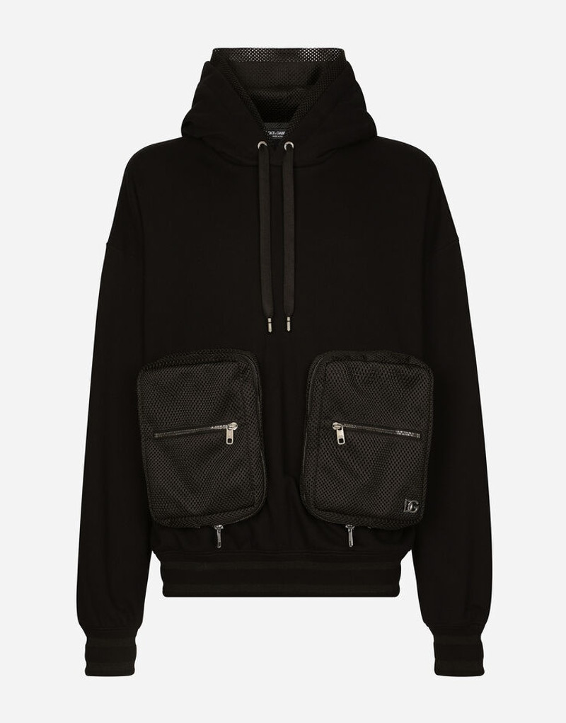 Jersey hoodie with large pockets - 1