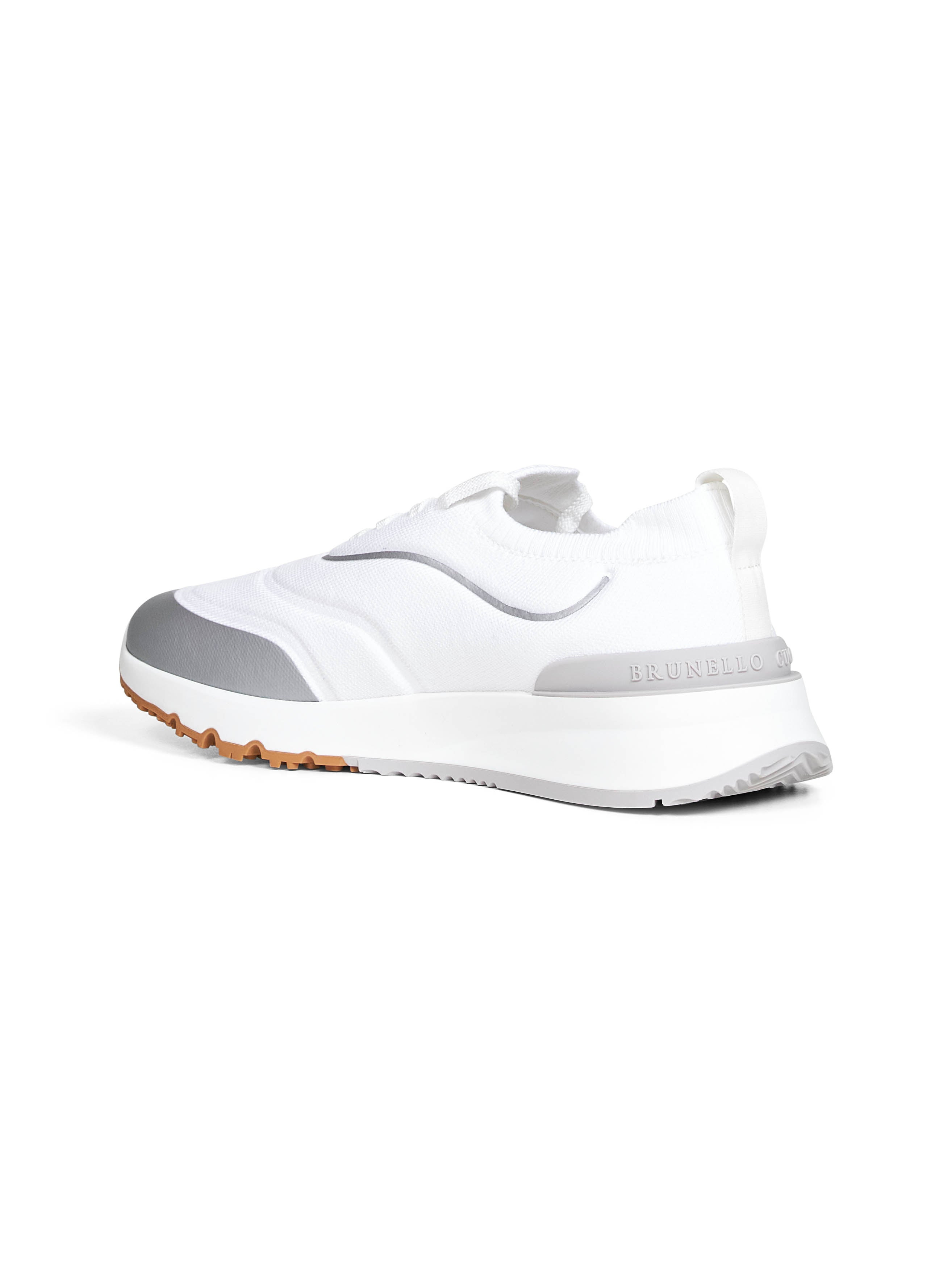 White techno cotton knit Runners - 3