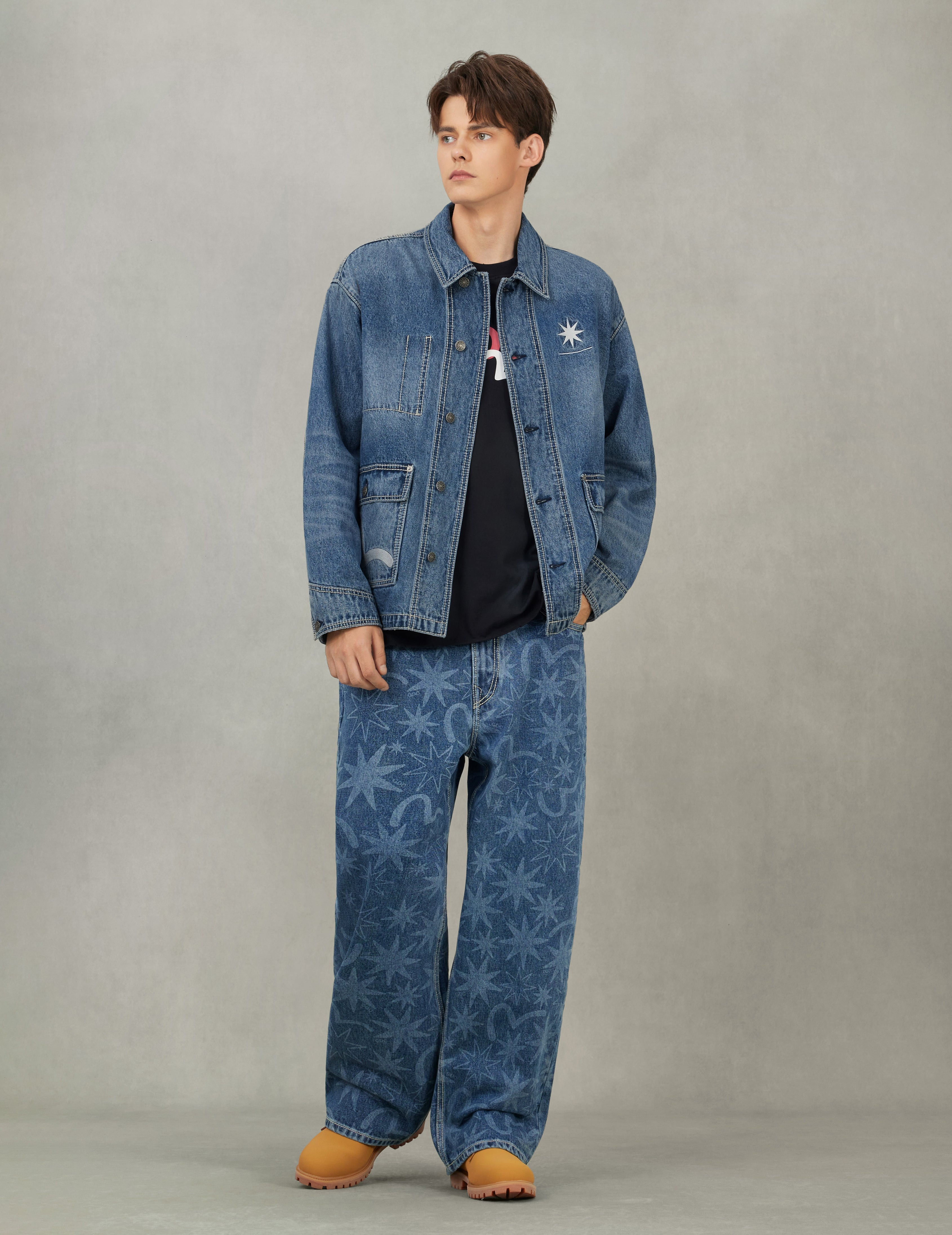 EVISU X GDC Embroidery Relax Fit Denim Jacket - 5