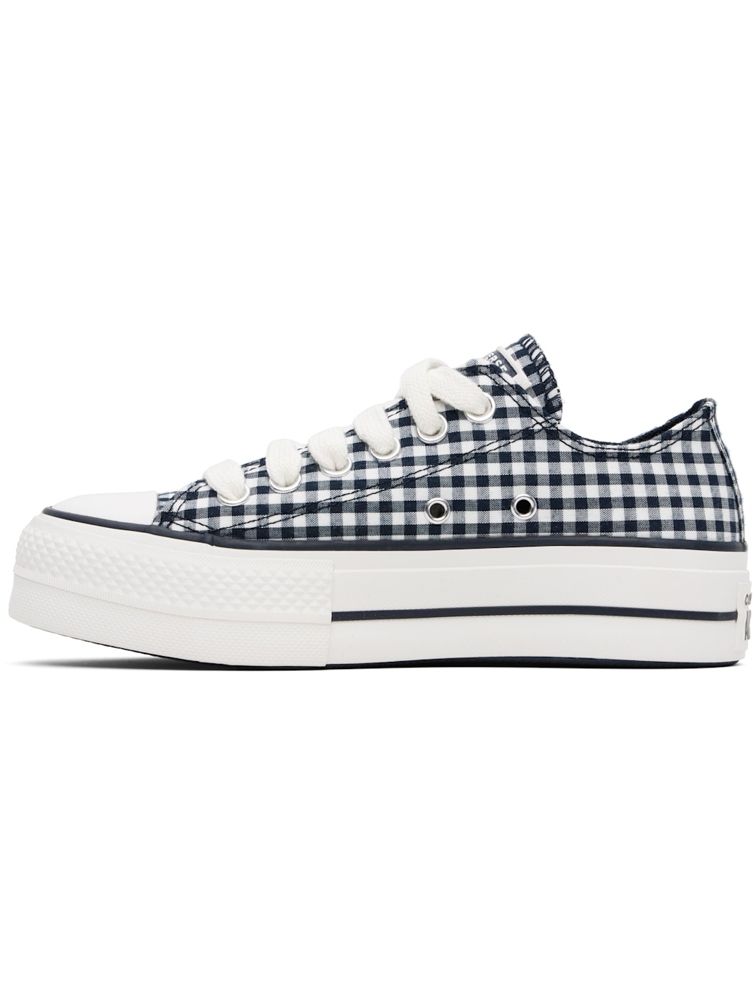 Navy & White Chuck Taylor All Star Gingham Sneakers - 3