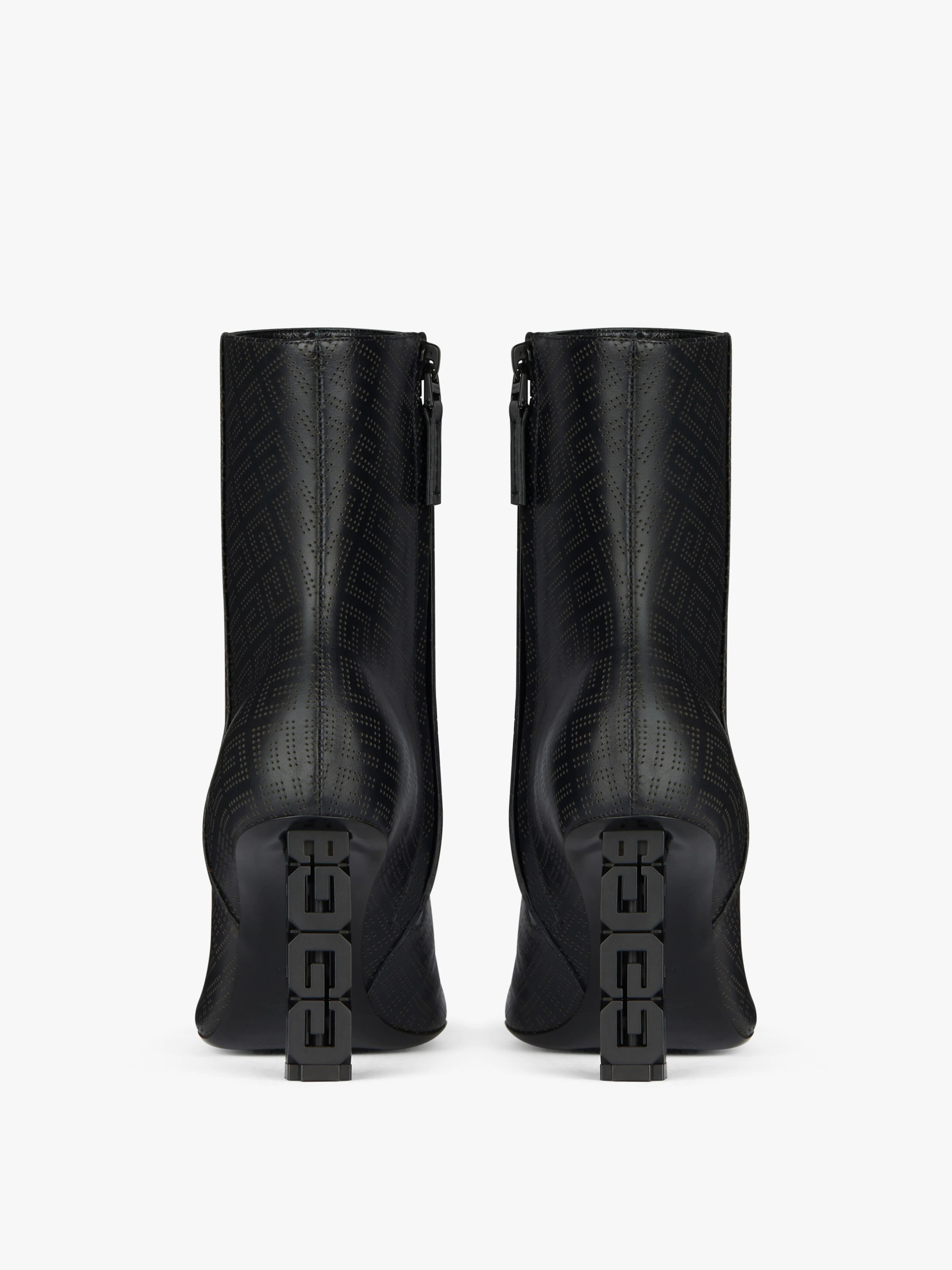 BOOTS IN PERFORATED LEATHER WITH G CUBE HEEL - 5