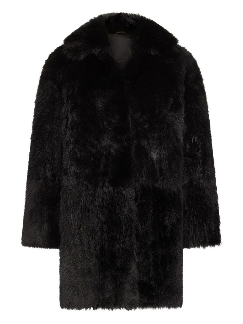 shearling spread-collar coat 1