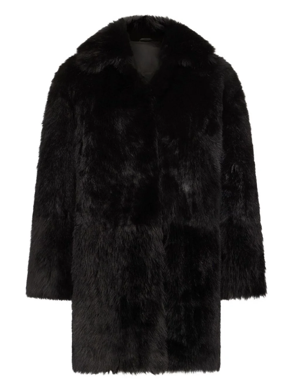 shearling spread-collar coat - 1