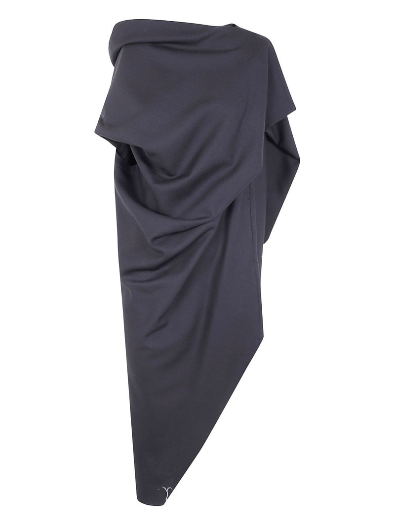 Uni-Form(Wool) asymmetric design midi dress 1