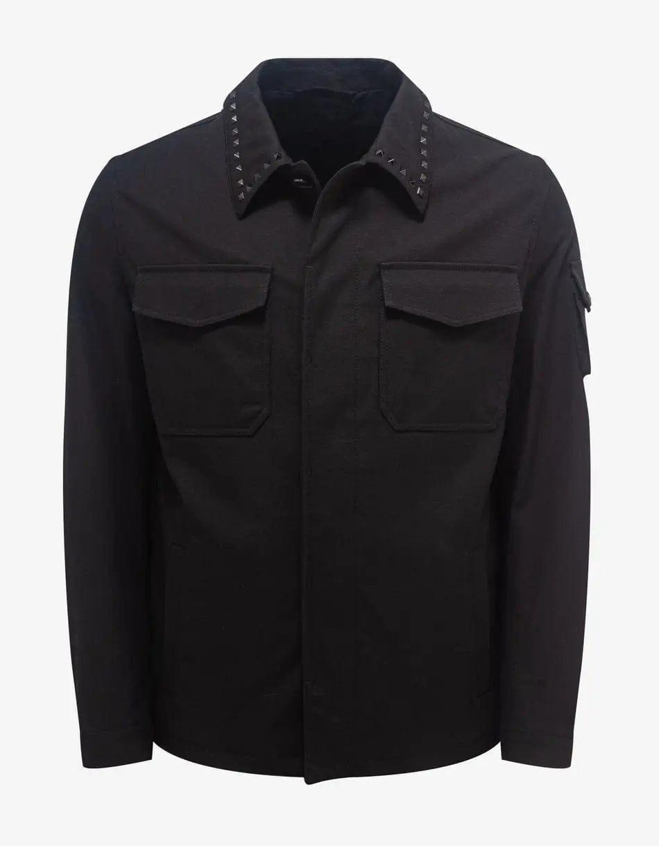 Valentino Black Untitled Stud Overshirt - 1