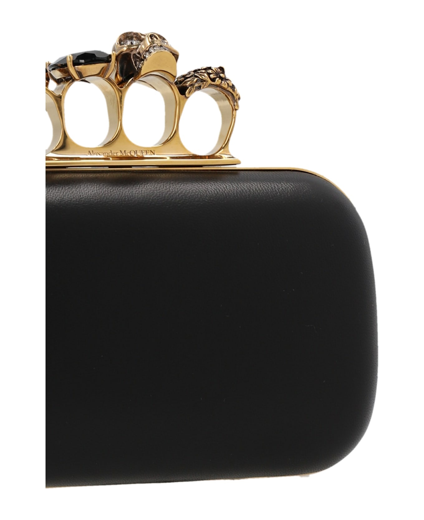 Knuckle Clutch With Chain In Black - 3