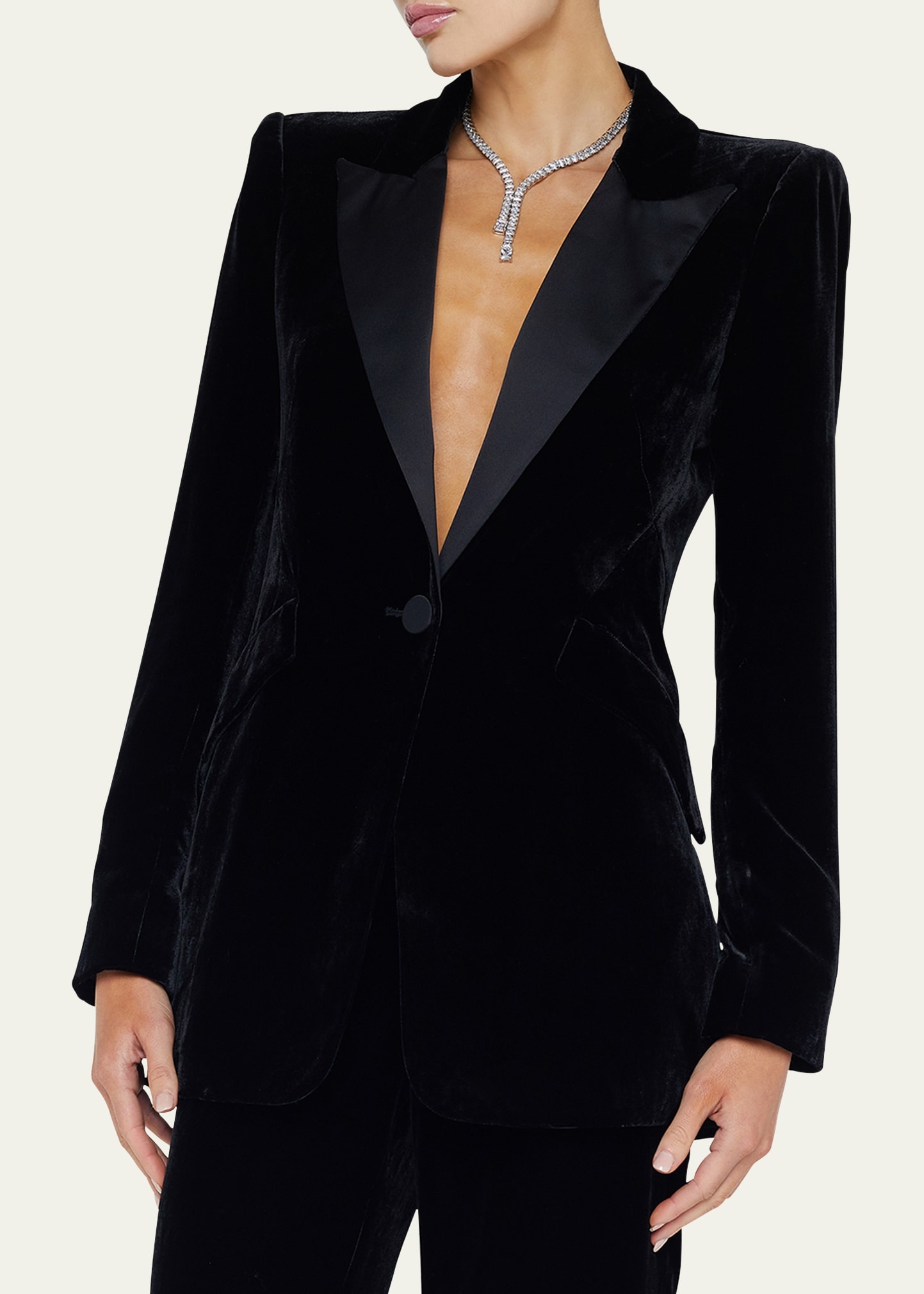 Sheila Structured Velvet Tux Blazer - 5