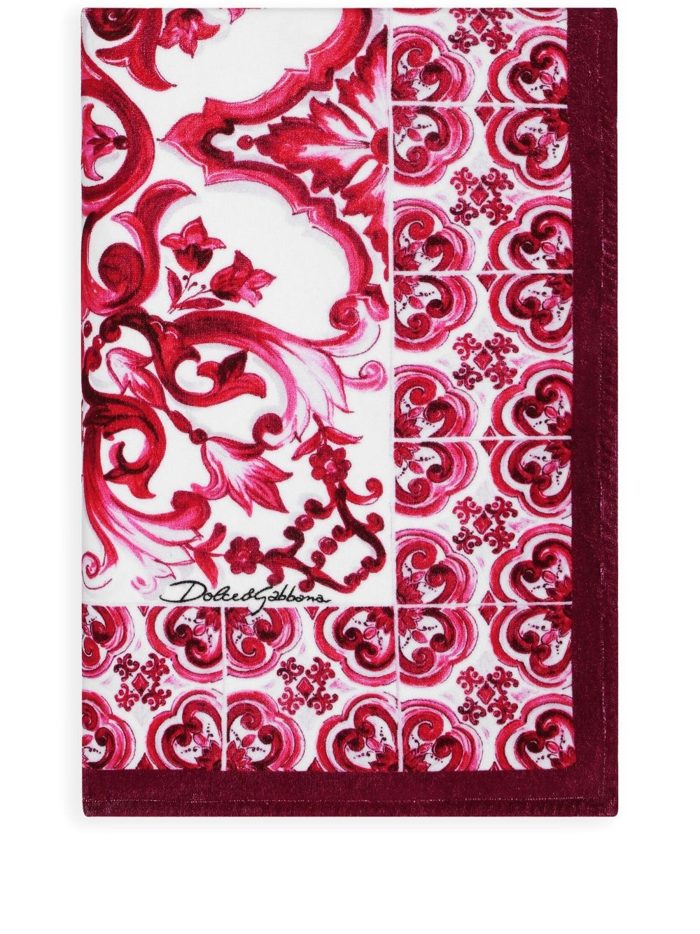 Majolica-print terry-cloth beach towel - 1