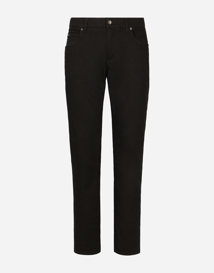 Regular-fit black wash stretch jeans - 1