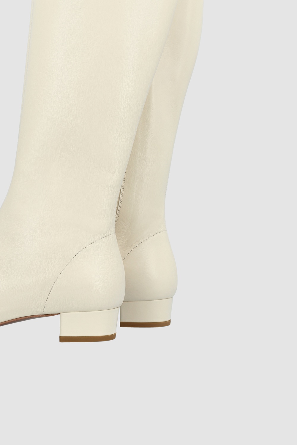 Edie Off White Leather Knee-High Boot - 4