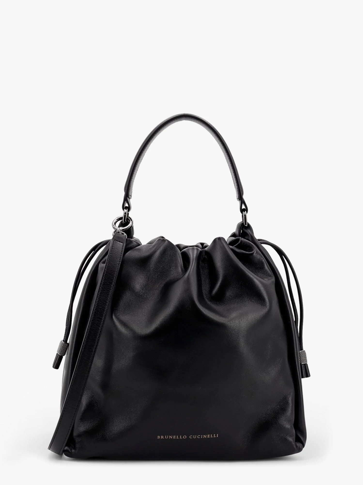 Bucket Mellow Leather Bucket Bag With Monili Detail - 1