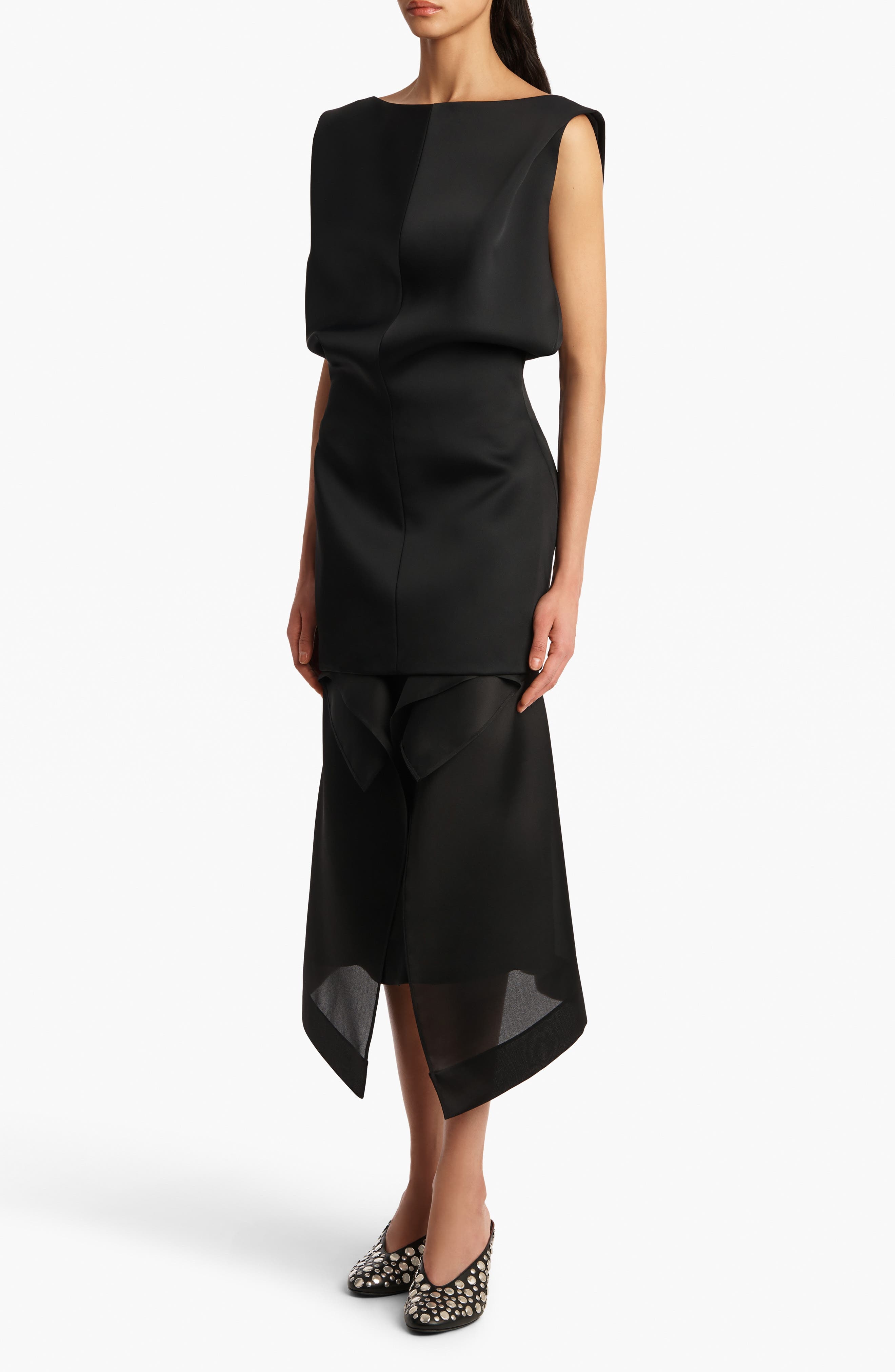 Khaite Toma Bonded Crepe Minidress in Black at Nordstrom - 4