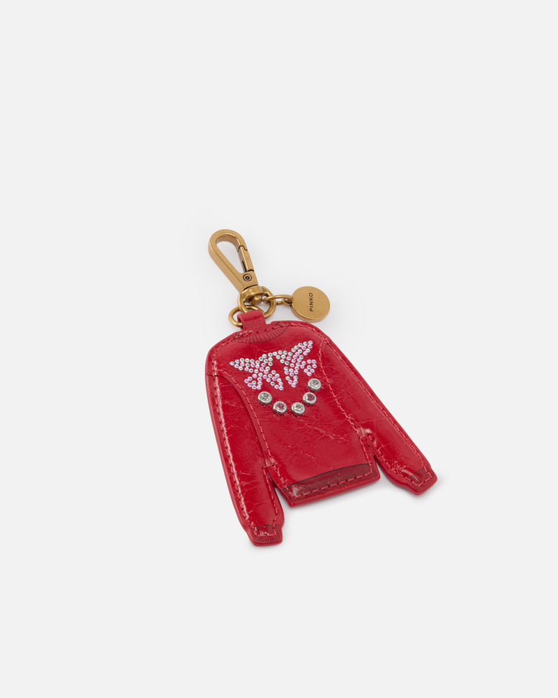 PINKO RED SWEATSHIRT KEYRING CHARM WITH RHINESTONES outlook