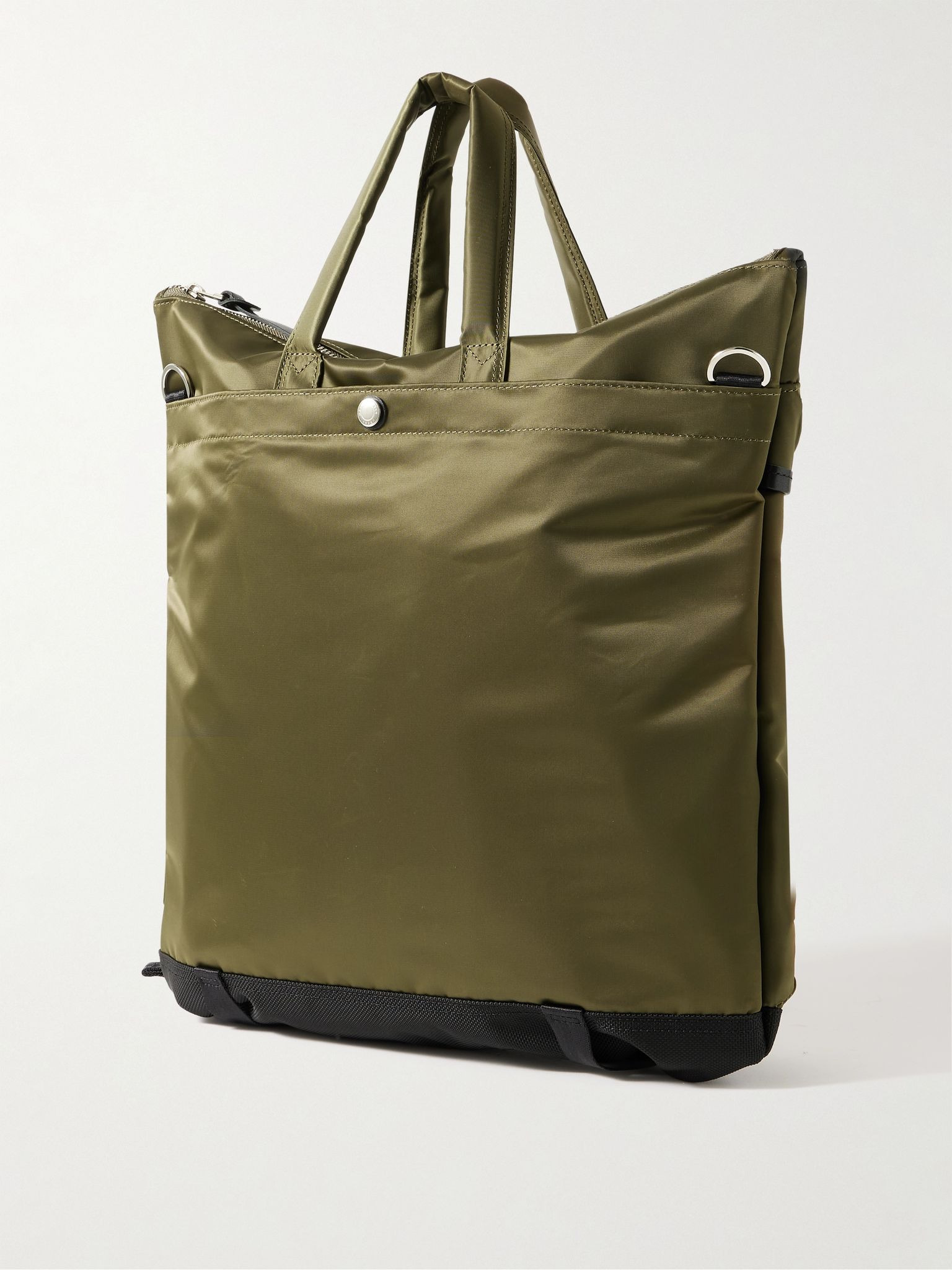Lightning Leather-Trimmed Nylon-Twill and CORDURA® Tote Bag Army green - 3